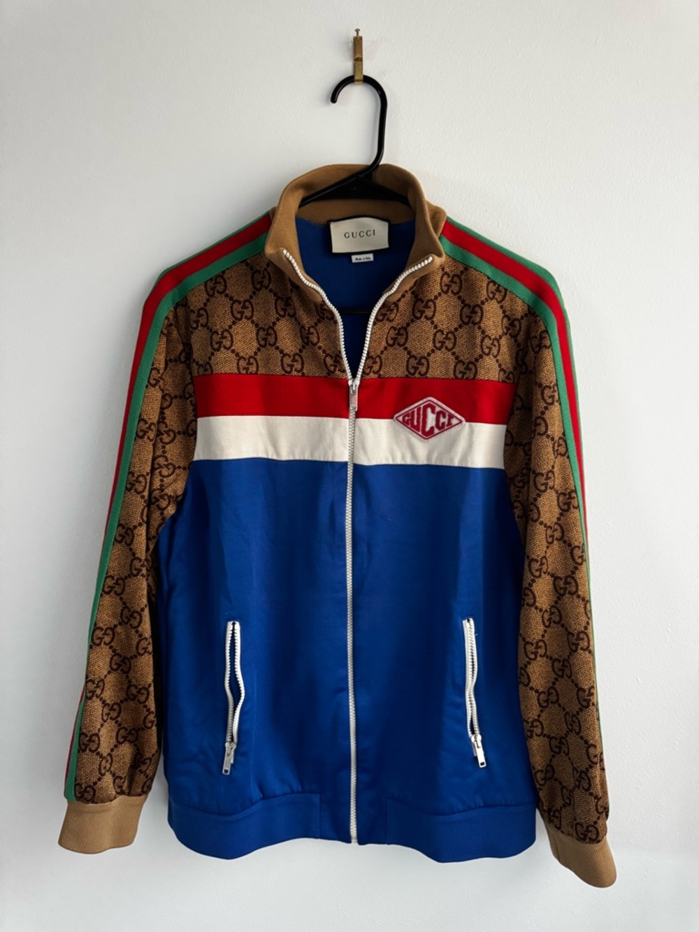 Gucci Blue, Brown & Red GG Stripe Track Jacket